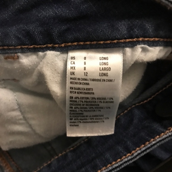 American Eagle Destroyed Skinny Jeans Size 8 Long - Picture 5 of 5